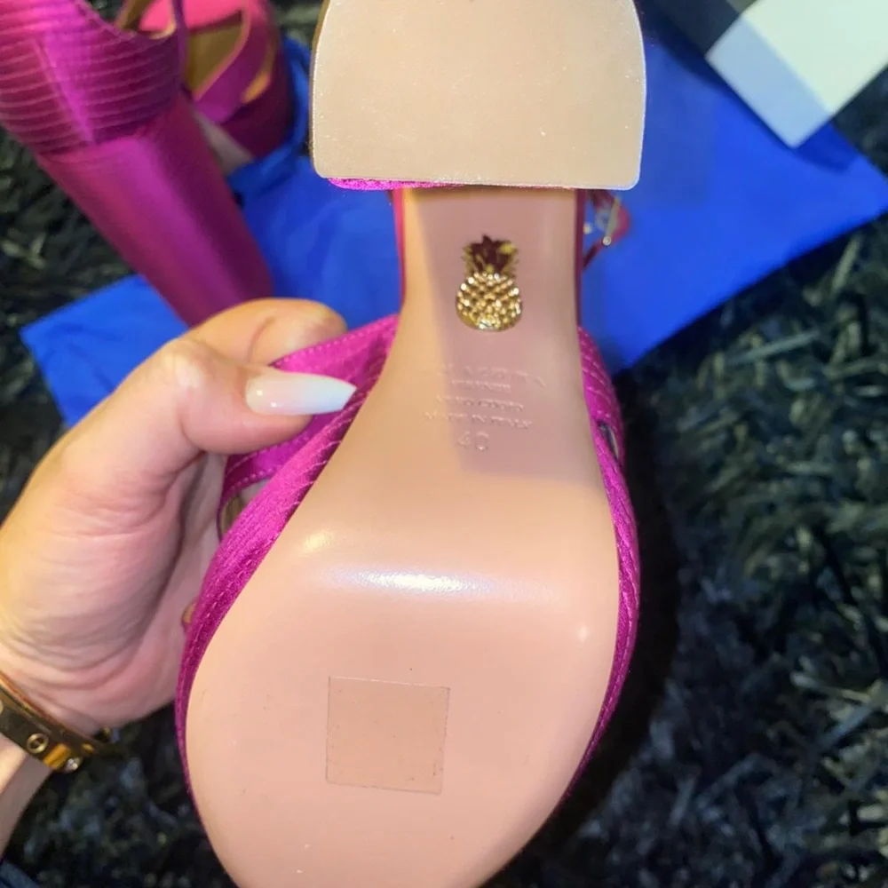 Aquazzura heels, size 40 in hot pink - Picture 1 of 6